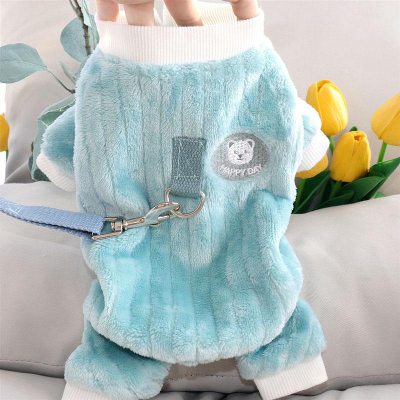 Winter Hundekleidung für kleine Hunde Bichon Teddy Zwergspitz Schnauzer Polyester Lässig Vierbeiner Winterstil Cartoon Stickerei