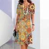 3D Digital Printing Dresses Women's Summer Short-sleeved O-neck Casual Loose Dress