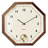 Interform Wall Clock, Pendulum Clock, CL-3351BN, Görlitz Gold/Brown Wood, Dimensions: 28cm W X 28cm H X 7cm D