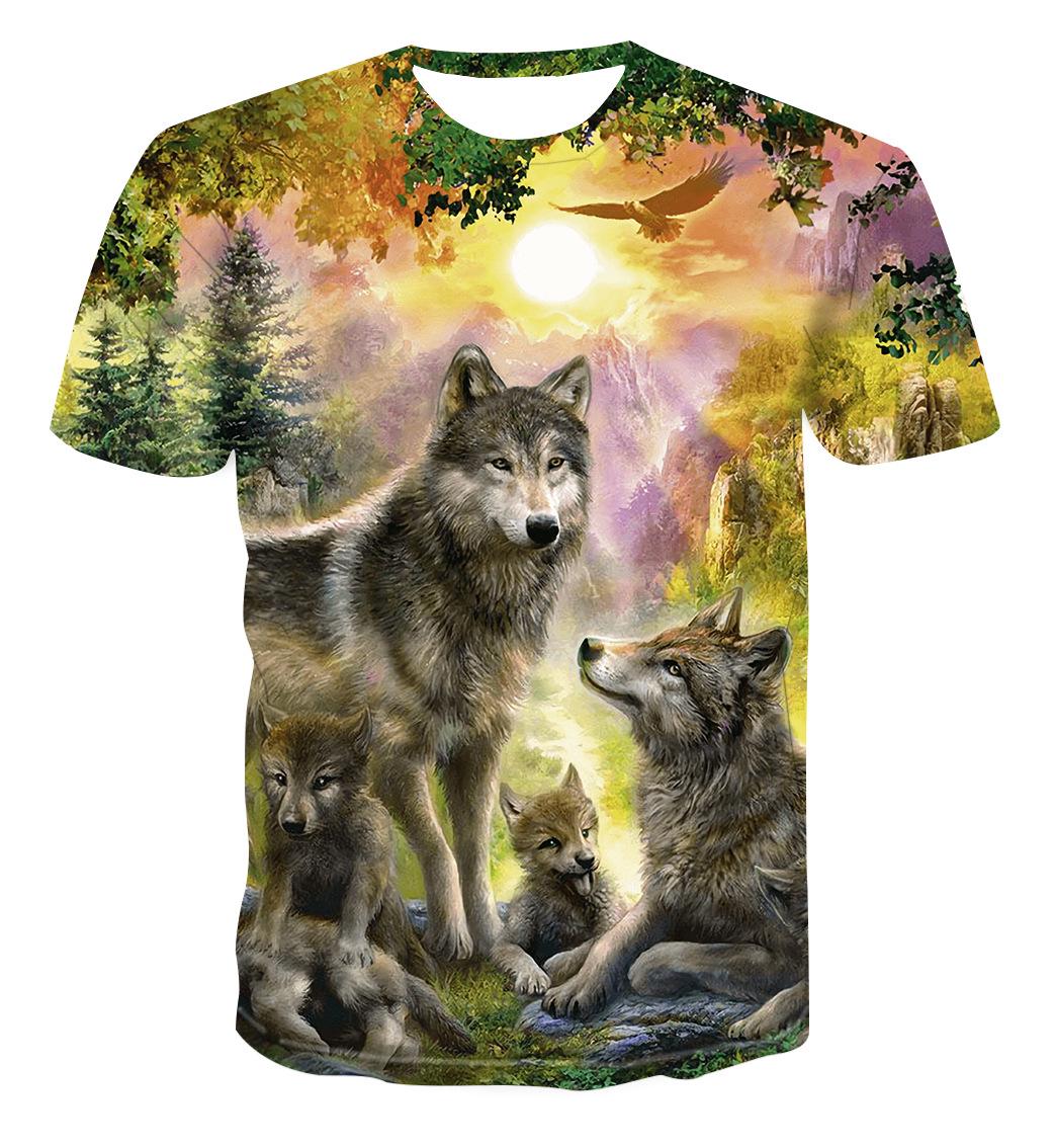 

Модна чоловіча/жіноча футболка з 3D-принтом «Вовк» з індивідуальним вуличним одягом 6XL жовтий