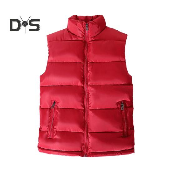 Men Waistcoat Stand Collar Sleeveless Vest Coat with Pockets Zipper Closure Warm Comfortable Down Waistcoat