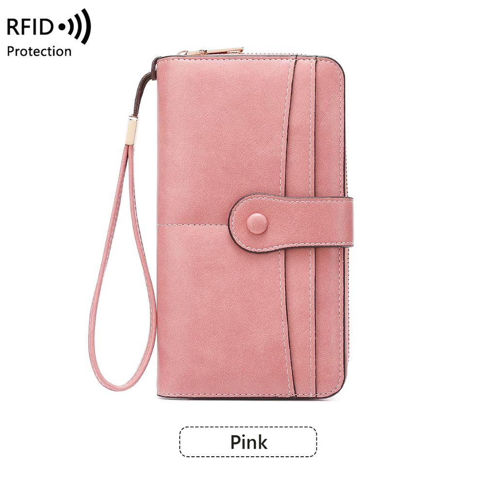 Vintage Elegante Damen Lange Geldbörse RFID Bifold Multifunktionale Reißverschluss Handtasche Münzfach Multifunktionaler Kreditkartenhalter