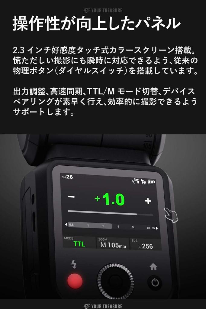 Godox for Canon TTL Round Head Recycle 400 Flashes At Full Japanese Instruction Technical Compliance V100C/V100-C Lithium-ion Flash, 100W, 1.7-Second