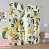 2Pcs,2D Plane Printing Curtain Popular Lemon Blossom Vines Versatile Polyester Fabric (Without Rod) Gifts Use For Bedroom Living