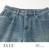 ELLE Damen Retro High-Waist Wide-Leg Jeans