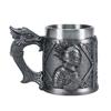 Medieval Knight Beer Mug With Dragon Handle Retro Style Stainless Steel Liner Large Capacity Tankard For Men Gifts