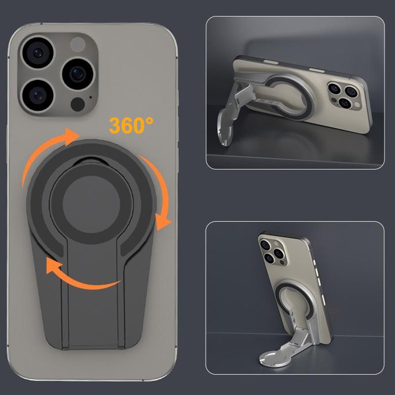 Universal Foldable Magnetic Phone Holder Rotatable Desktop Stand Double Sided Magnetic For Iphone Magsafe Samsung Car Stand