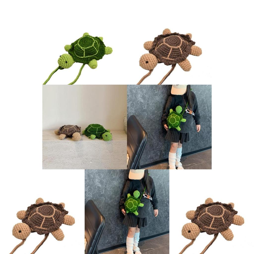 Soft And Cozy Knitted Turtle Crossbody Bag For Children Perfect For Everyday Adventures