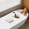 Foldable Bathtub Cover Cover, 63x31.5in Waterproof Bath Insulation Tray, PVC Shutter Dust Board Lid Fit Most Tubs for Home Bathtubs Bathroom