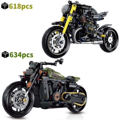 Technical Motorcycle Building Blocks Duke Harleys Motorbike Locomotive Road Racer Bricks Assemble Model Vehicle Toy For Kid Gift