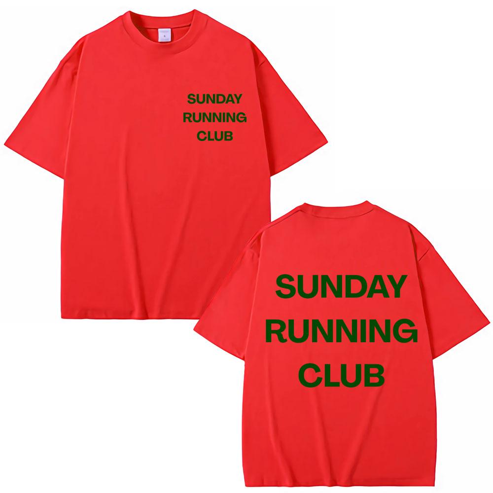 Sunday Running Club Graphic T-Shirt Men Women Sporty Jogging T Shirts Oversized Breathable Cotton Casual T Shirt Streetwear