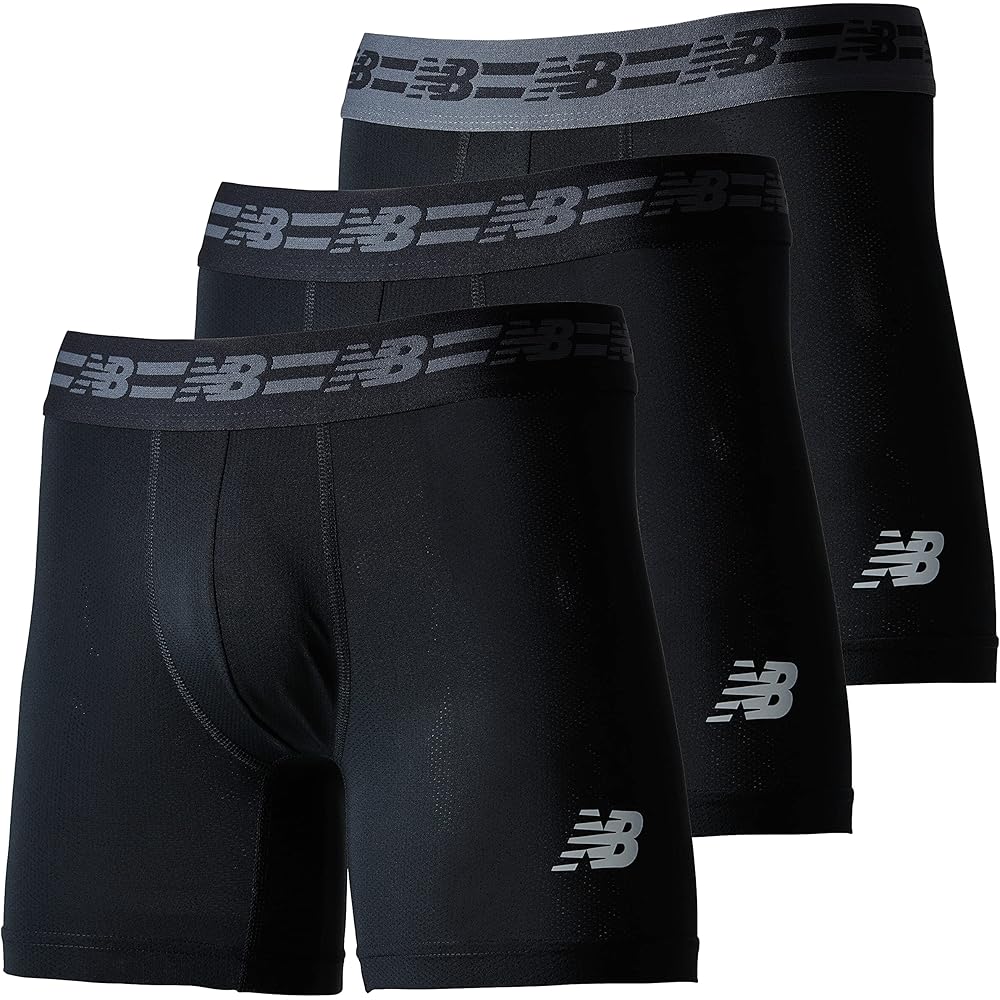 New Balance Boxer Briefs Mesh 5 Inch Front Closure Quick Dry 3 Pack