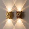 Wiederaufladbare Eulen-Wandleuchte mit Bewegungsmelder, zweifarbiger Beleuchtung (nach oben und unten), sanftem Licht, magnetischer Montage ohne Bohren, kabellosem Nachtlicht.