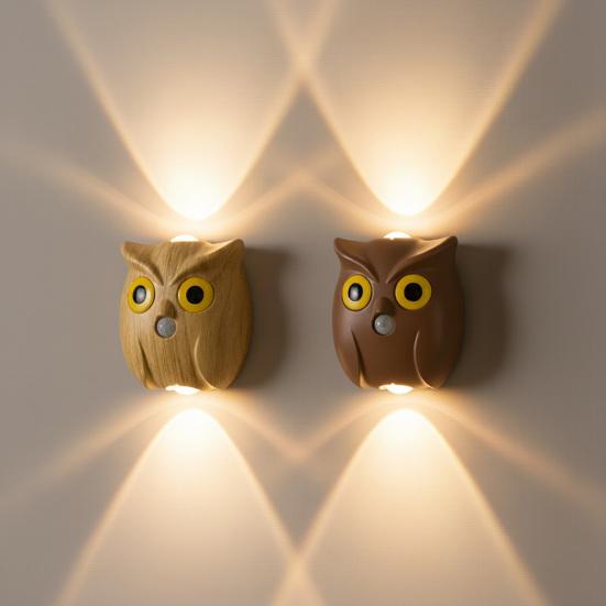 Owl Wall Lamp Rechargeable Motion Sensor Light with Dual-Glow Up And Down Soft Lighting Magnetic No-Drill