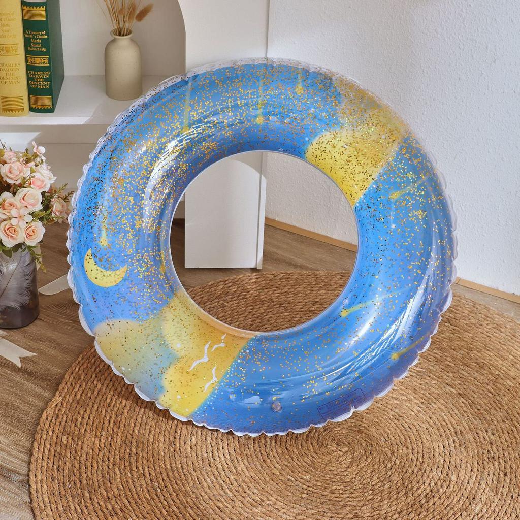 Schattige Regenboog Zwemband voor Kinderen, Zwembanden, Opblaasbaar, Stijlvol, voor Volwassenen en Kinderen, Strand, Zwembad, Feestjes, Oefening en Hitteverlichting (Meteoor, 70cm)
