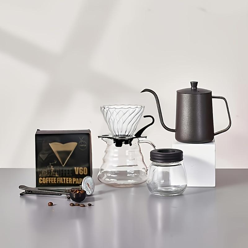 1 set of hand-made coffee set coffee bean grinder hot water dishuihu coffee pot outdoor travel outdoor set with gift box.