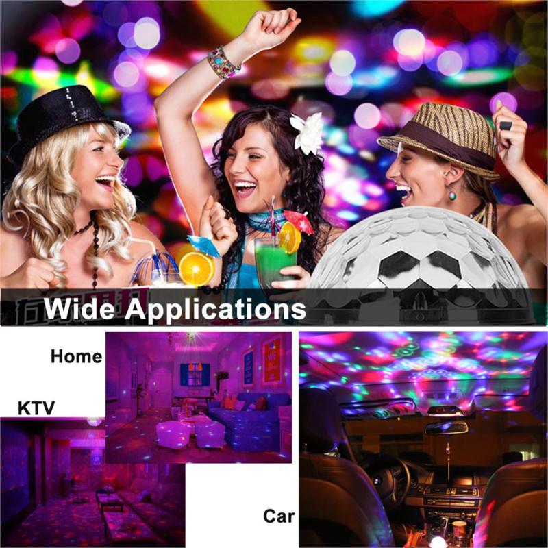 1-2Pcs Aalternating Flashing EU Disco Ball Stage Light with Remote Control for Home Room Parties Wedding Bar Birthday Mini Lamps