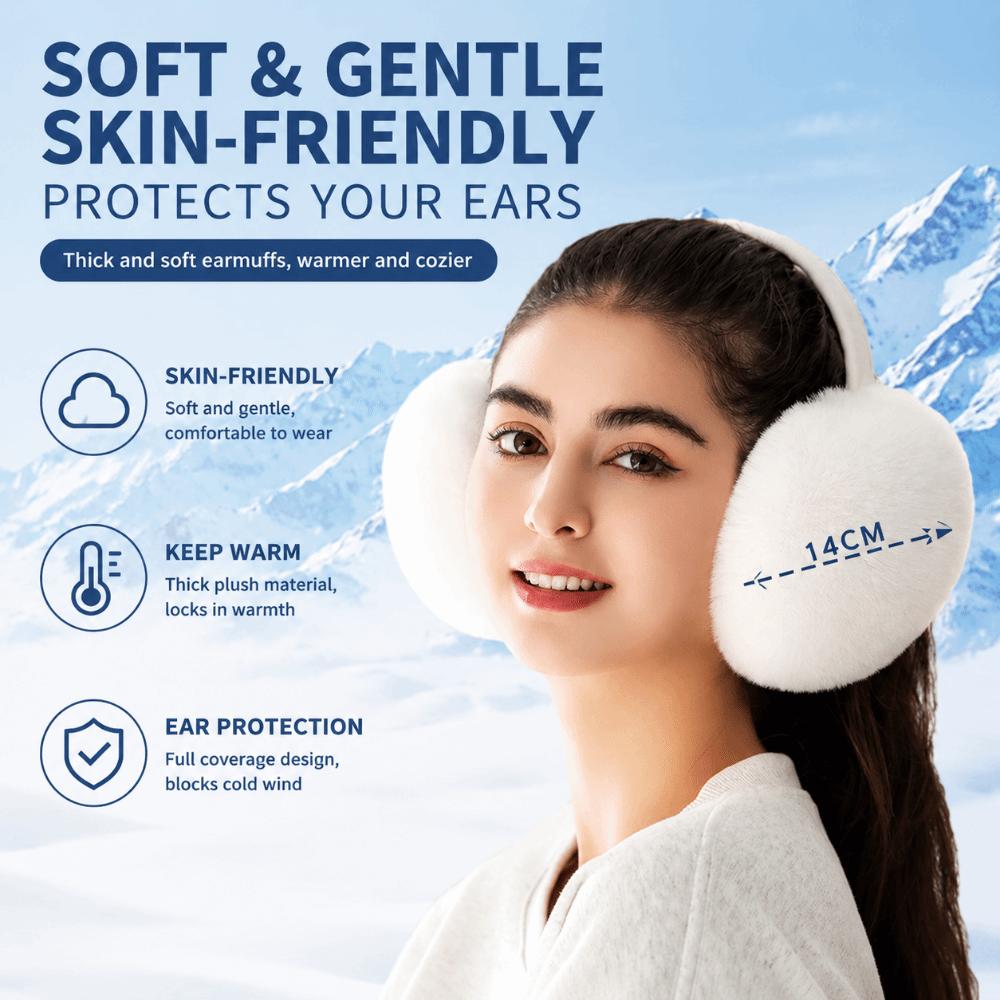 Faux Fur Winter Earmuffs Folding Ear Warmer Fashion Plush Earmuffs  for Men Women