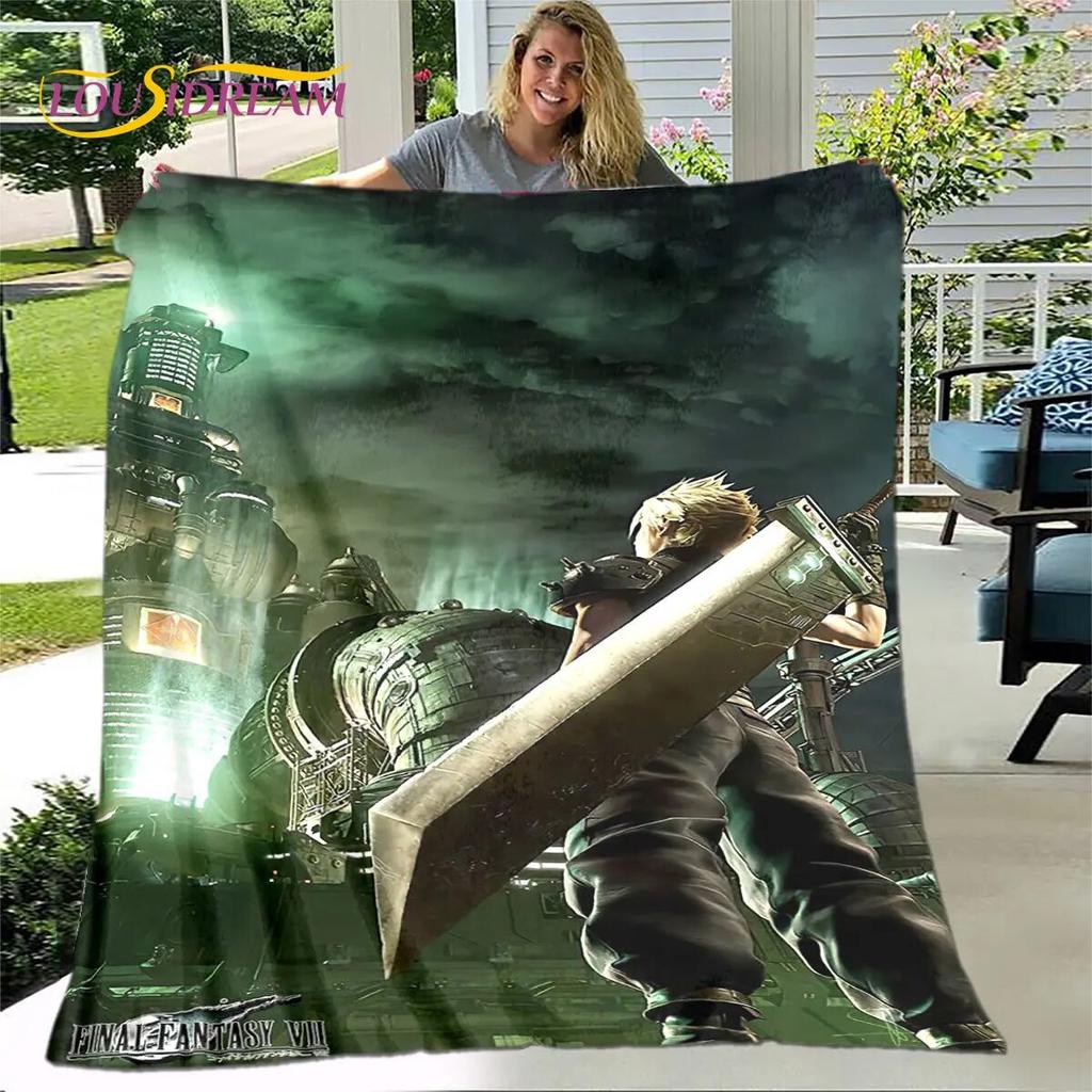 Final Fantasy Game Gamer Měkká plyšová deka, flanelová deka Hodící deka do obývacího pokoje Ložnice Pohovka Pohovka Piknikový Potah Kid Teplý
