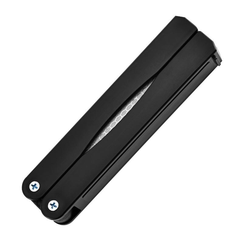 

1 шт., складная точилка для ножей на открытом воздухе, портативная точилка для ножей, двухсторонняя грубая точилка, наждачная точилка для рыболовных крючков