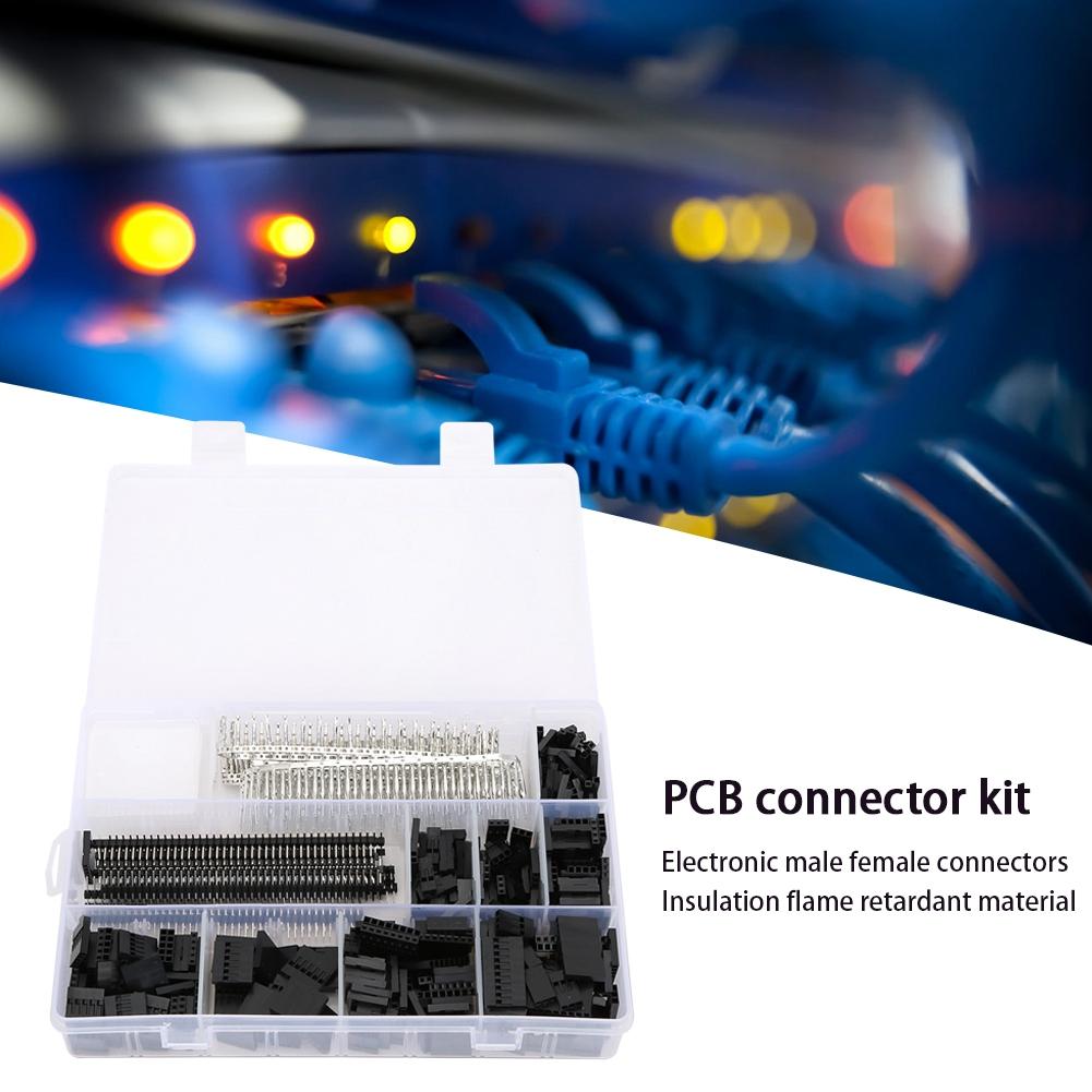 1450 Stück 2,54 mm Elektronischer Stecker Buchse Leiterplattenstecker-Set Industriezubehör