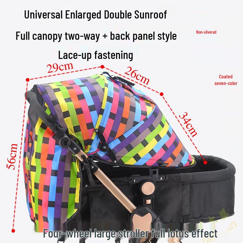 Universal Baby Stroller Sunshade Canopy with Pockets