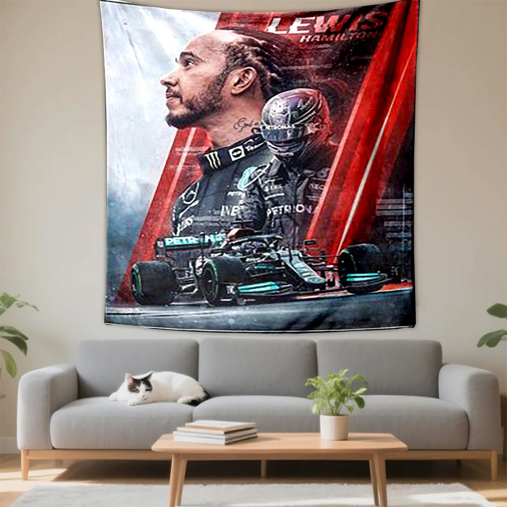 Tapestry Lewis Hamilton Mercedes F1 Side Profile Red Poster Wall Hanging
