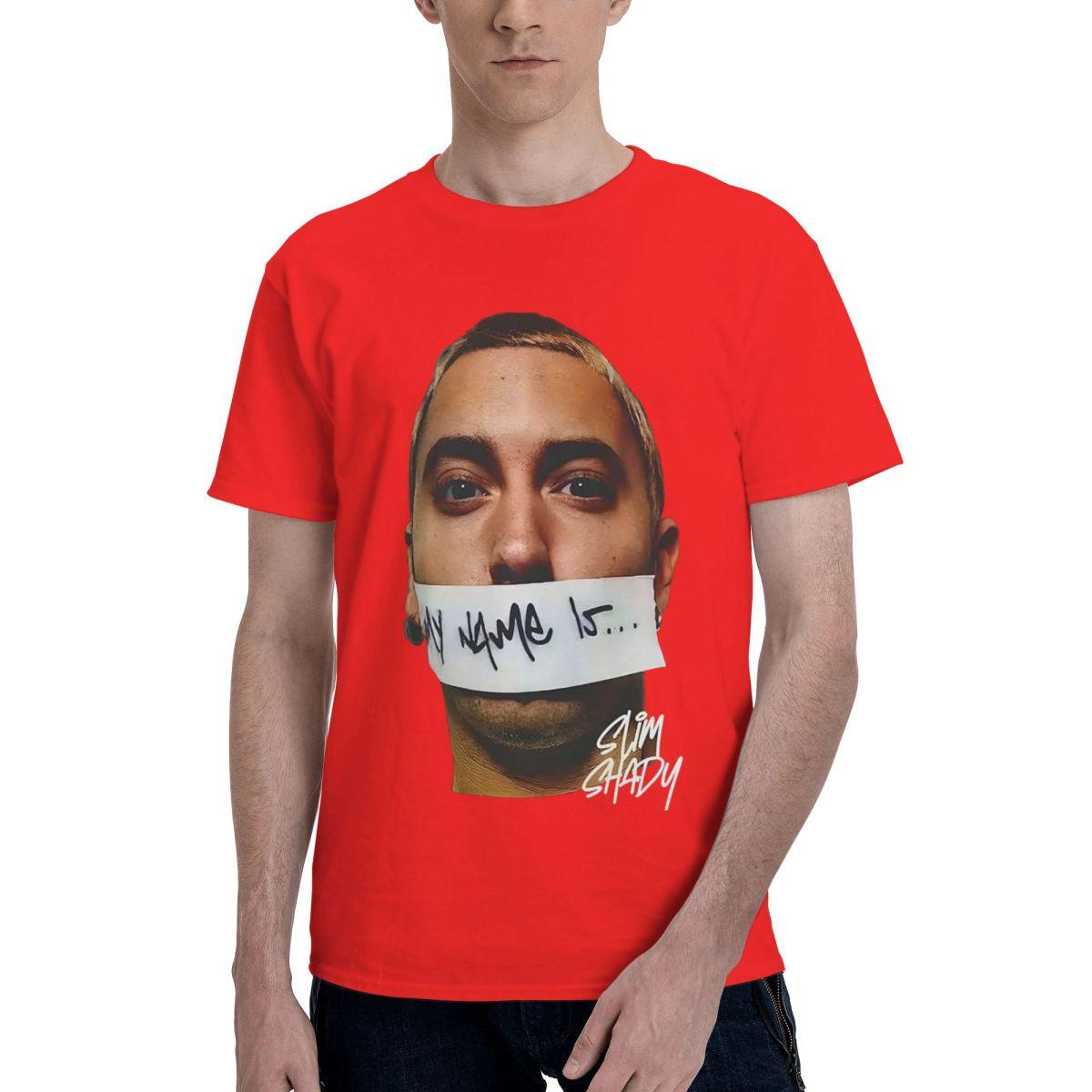 Эминем Слим Шейди 100% Хлопок Повседневная Дышащая Удобная Кавайная Футболка с Коротким Рукавом Мужская S