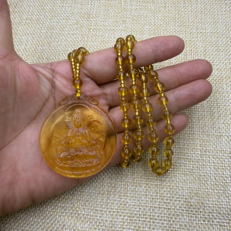 Avalokitesvara Pendant Necklace Long Sweater Chain For Men Women Religious Amulet Buddha Necklace Accessories Gift