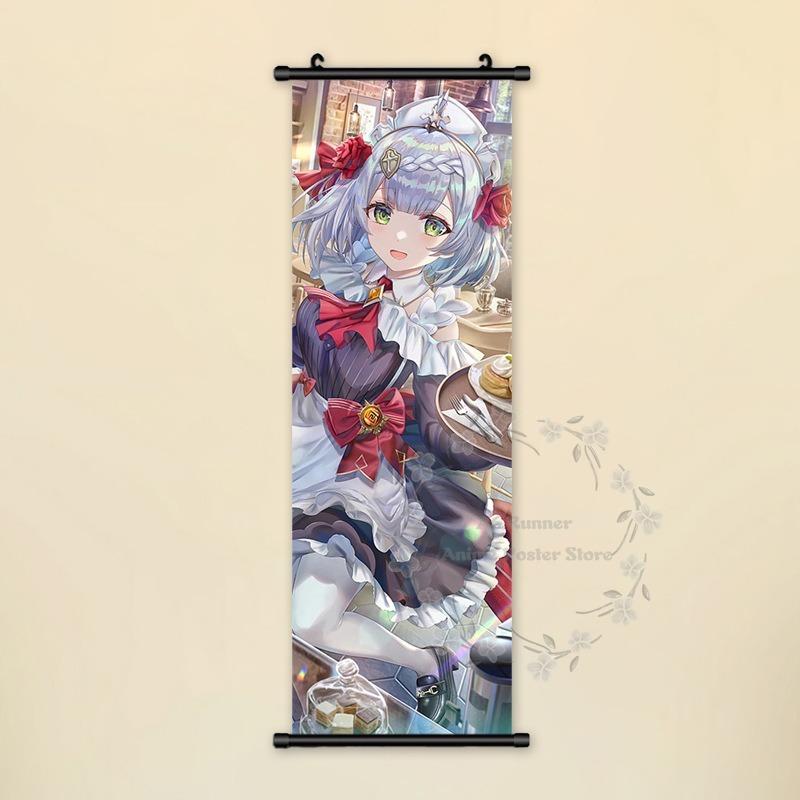 Impact Genshin Poster Anime Hot Games Wall Artwork Hutao Klee Vendi Canvas Painting Print Hanging Scroll Home Decoration Gift