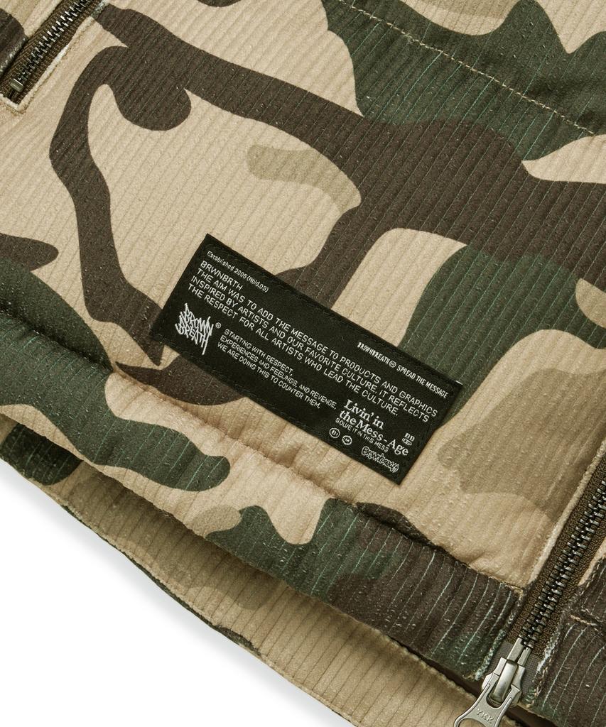 Brownbreath Tag Corduroy Camouflage Vest - Khaki