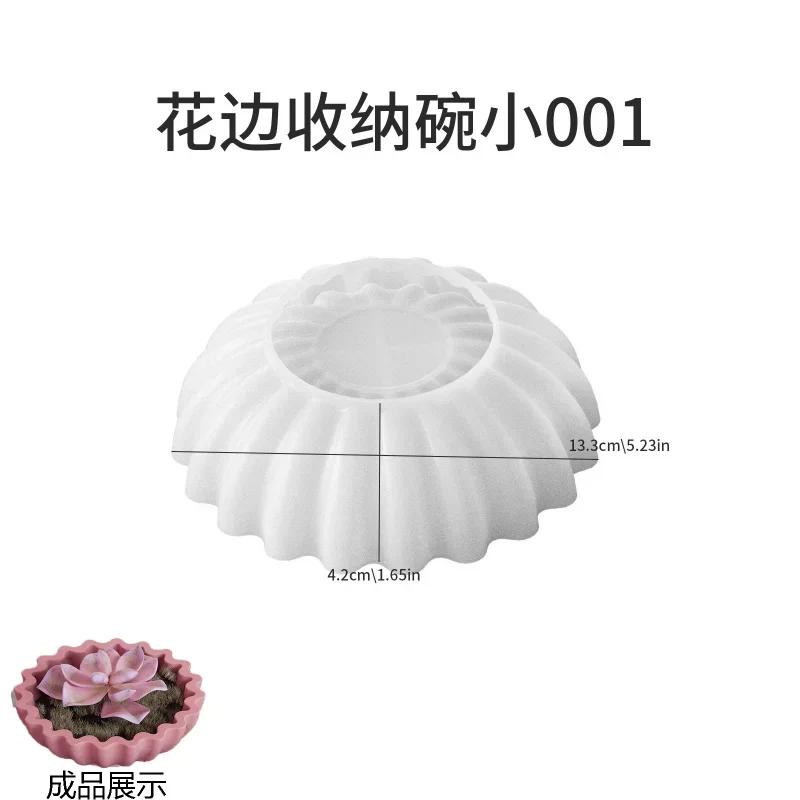 

Top Quality Silicone Candle Mold Wavy Lace Bowl Shape for Gypsum Cement Aromatherapy Resin DIY Flower Pot Storage Home