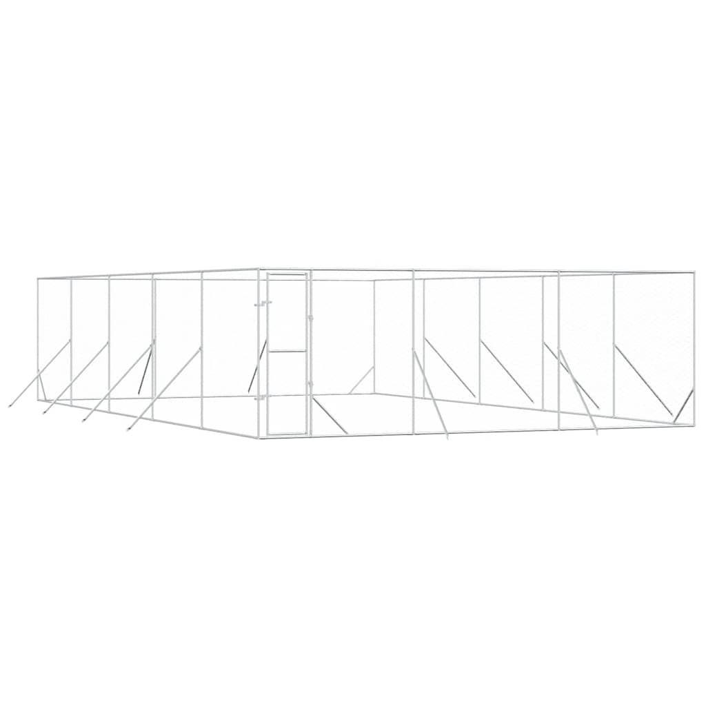 Vidaxl Kojec Zewnętrzny Dla Psa, Srebrny, 6X10X2 M, Stal Galwanizowana