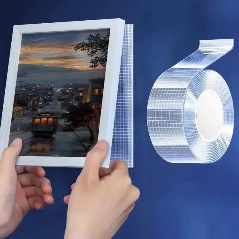 Nano Double Sided Adhesive Tape 1mm Thick Upgraded Version with Grid Multipurpose Waterproof NoTrace Tape Other Material