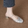 One-pedal bag head and half slippers women's French elegance with skirt square head sandals 2025 summer and autumn new fashion versatile