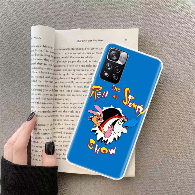 Anime Ren and S-stimpy Phone Case For Redmi Note 13 12 Pro Plus 14 15 Pro 5G 11 11T 11E 11S 10 Pro 10S 9 9S Cover Cell Clear TPU