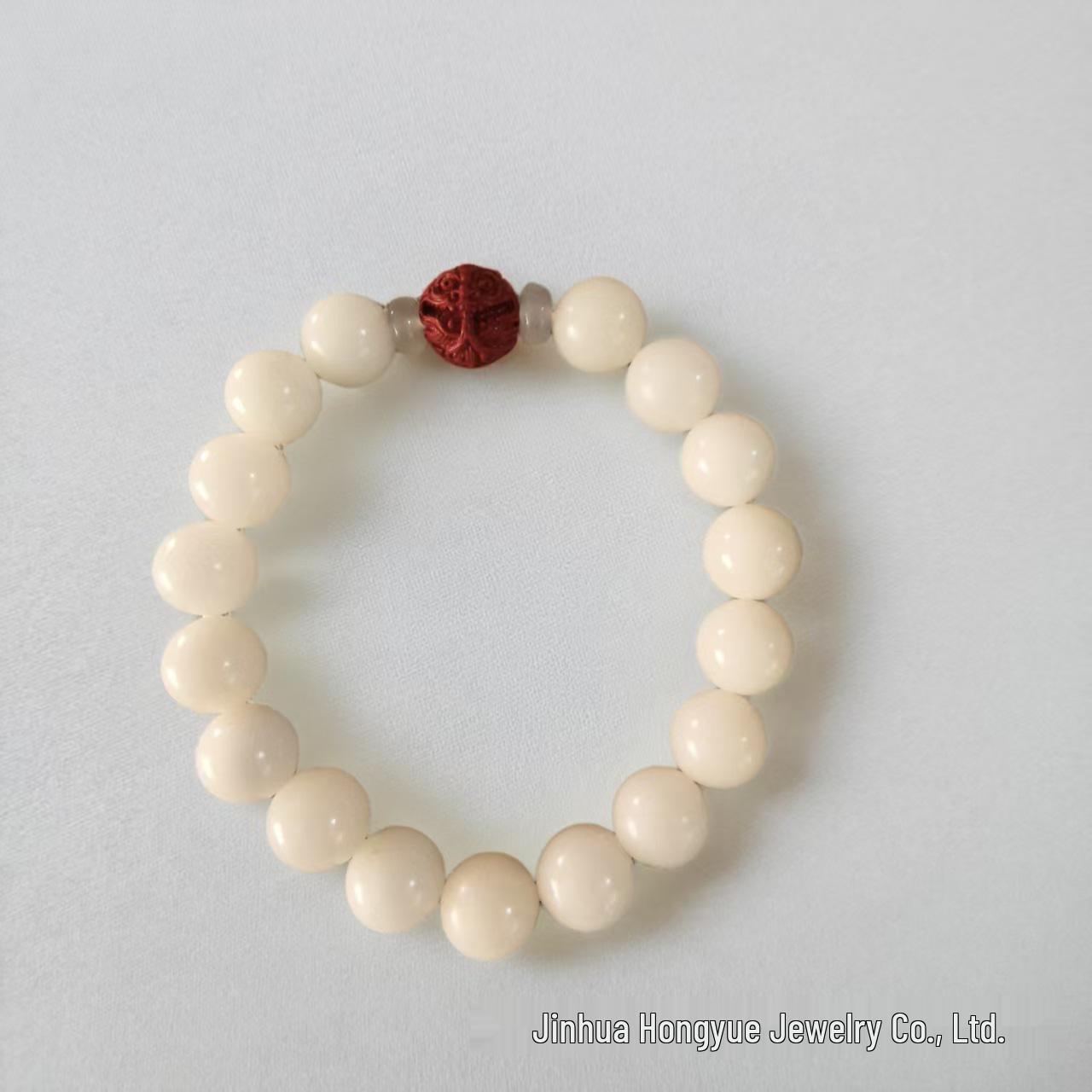 Браслет из киновари и корня бодхи: Натуральные белые буддийские бусины для мужчин и женщин