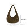Half Moon Faux Suede Underarm Bags For Women Luxury Designer Handbags And Purses Vintage Rivet Rhinestones Shoulder Bag CLE