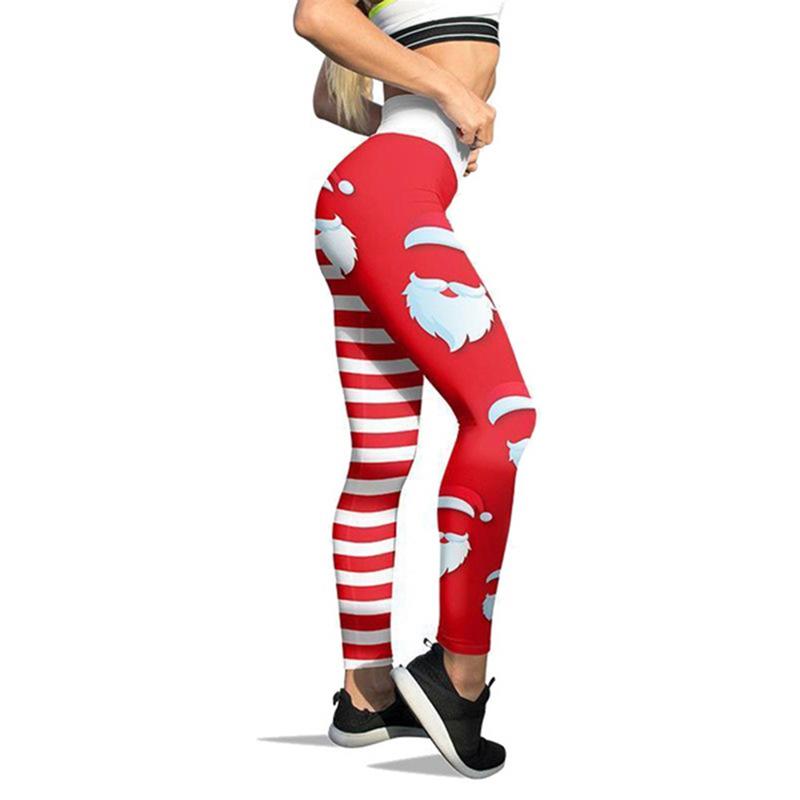 

Рождественские леггинсы 2024 года с принтом, женские брюки, трансграничные, новые европейские и американские, женские спортивные брюки с высокой талией и девятью точками S красный