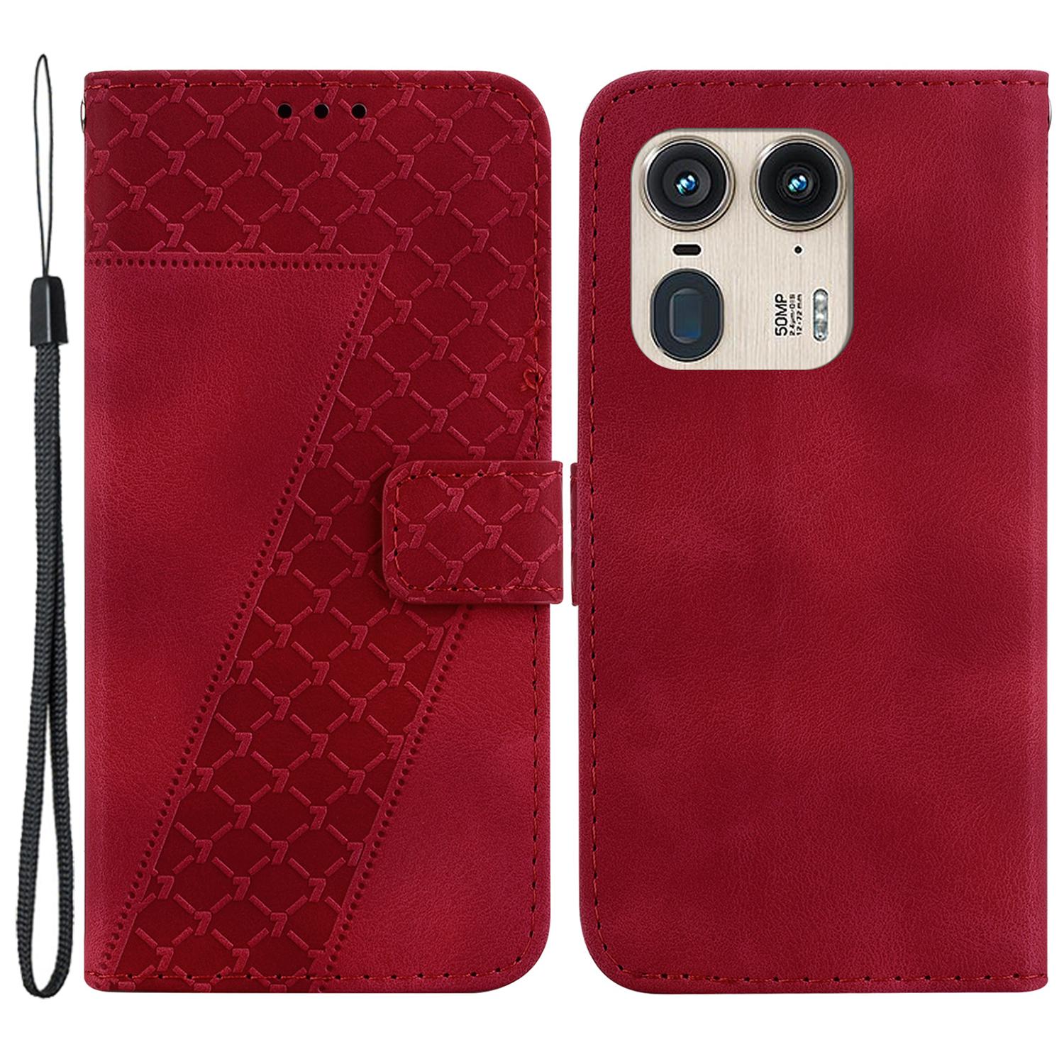 

Чехол-кошелек из PU-кожи с тиснением для Motorola Edge 50 Ultra 5G / Moto X50 Ultra 5G C