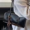 Autumn high-value niche underarm bag women's retro oil wax leather portable simple shoulder crossbody tote bag