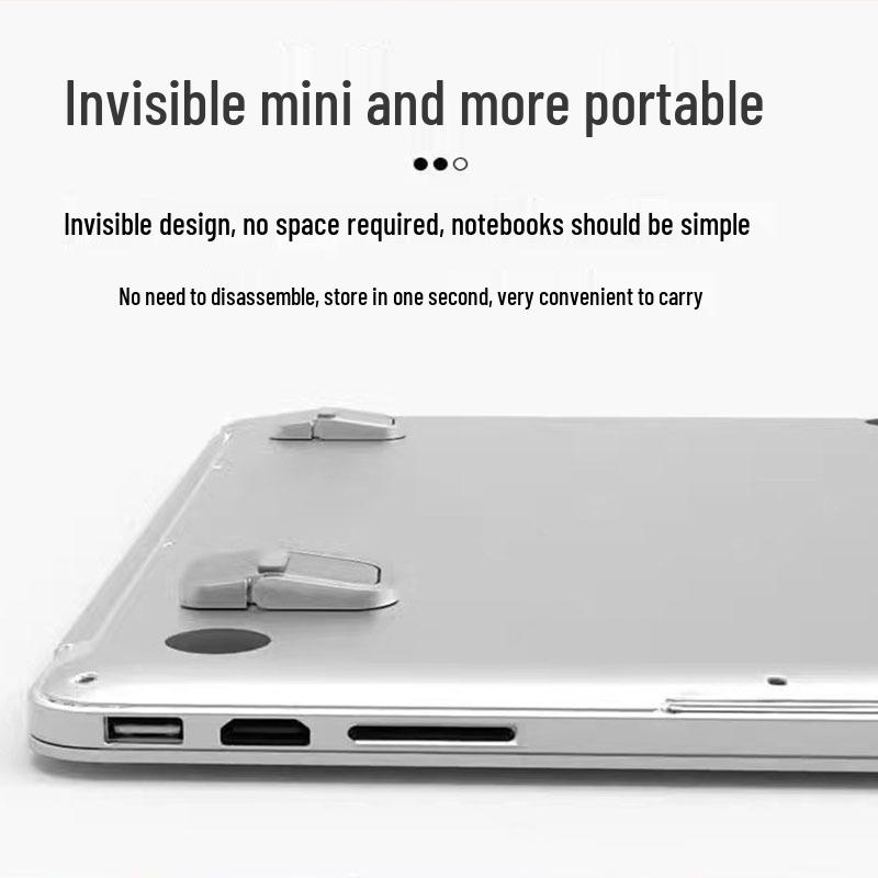 Aluminum Alloy Invisible Laptop Stand - Portable, Folding, Height Adjustable Cooling Pad