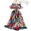 Bedrucktes Rüschenkleid Ein elegantes Ein-Schulter-Kleid mit einer gerafften Taille für Damenbekleidung im frühen Frühling