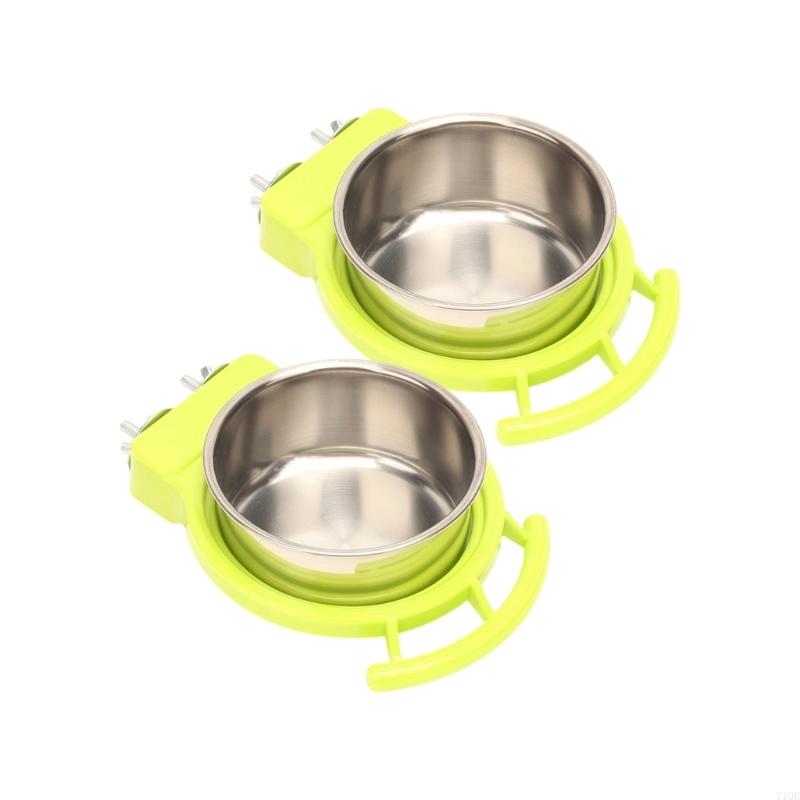 2Pcs Stainless Steel Bird Feeder Bowl Perfect For Parrots Canaries Feeding