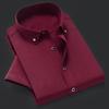 Camisa masculina de cor sólida com strass, gola virada para baixo, camisa de negócios para trabalho