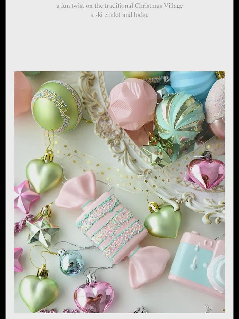 Macaron Color Cross-Border Christmas Ornaments: Unique Christmas Tree Hanging Baubles and Pendants