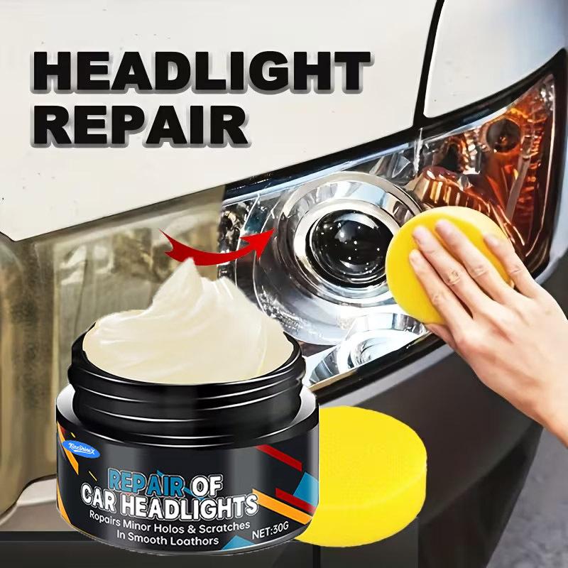 Car Headlight Restoration Kit, Remove Scratches & Yellowing, Anti-Oxidation Polish Paste, Foggy Lens Repair, Long-Lasting UV Protection Coating