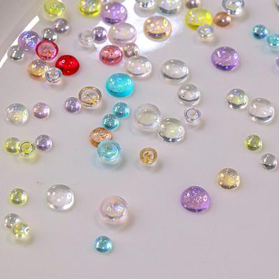200 Peças Coloridas Sereia Bolha de Contas Acessórios de Nail Art Diamante Semicircular Plano Cor de Doce Decoração de Unhas