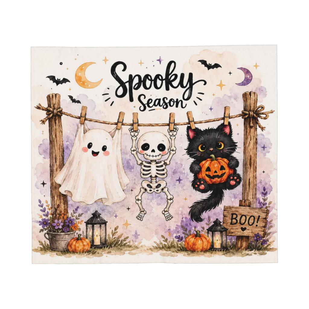 Halloween Black Cats Knitted Blanket Witchy Spooky Flannel Throw Blankets Home Couch Personalised Ultra-Soft Warm Bedspreads