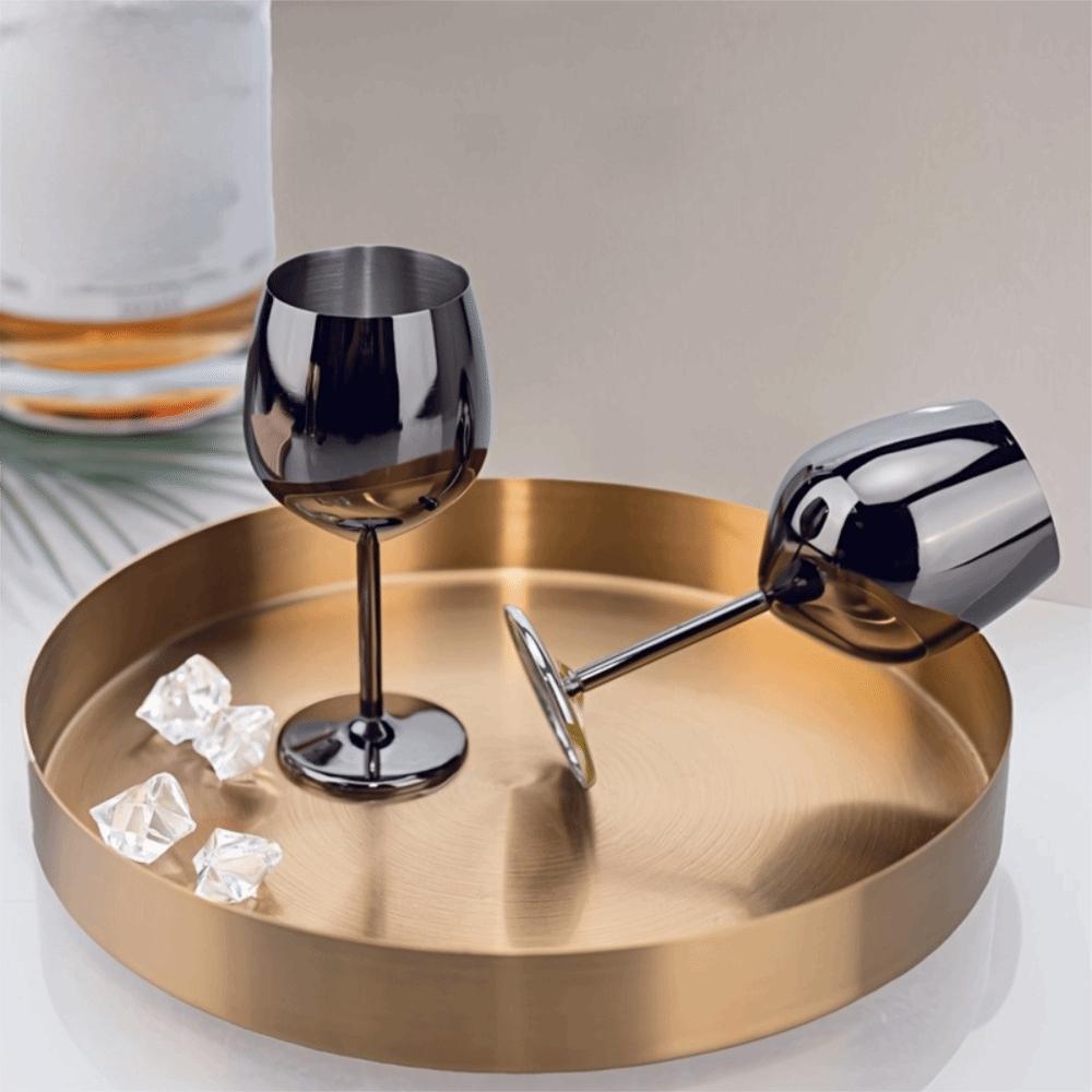 Rust-resistant Mini Stainless Steel Wine Glass Drop-resistant Tall Cup Durable Goblet  Restaurant